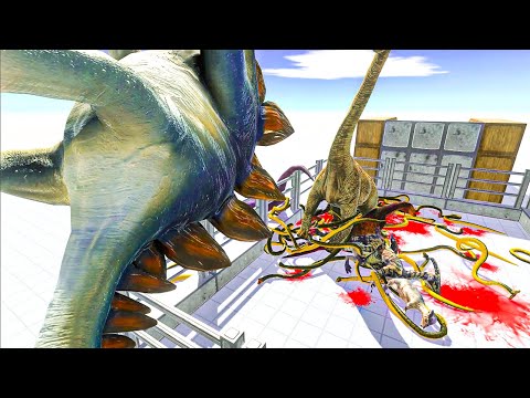 SNAKE ATTACK DINOSAURS - Animal Revolt Battle Simulator