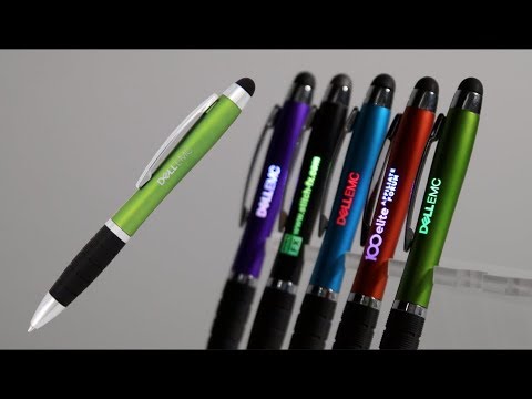 Eclaire Bright Multi-Color Light-Up Logo Stylus Twist Pen