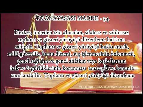 ANAYASANIN 34. MADDESİ