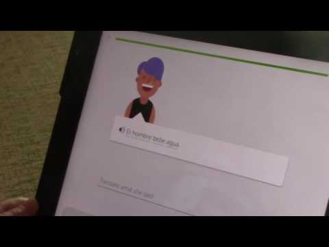 Lila learns Spanish from Duolingo then plays bocce