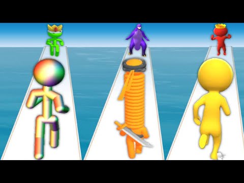 TALL MAN RUN vs LONG NECK RUN vs SIZE UP RUN RACE 3D COLOR - Stickman Triple Game