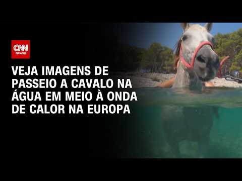 Em meio à onda de calor na Croácia pessoas andam a cavalo na água | CNN Brasil