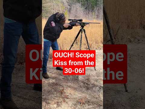 First time at the #range. Scope kissed by a 30-06. #rifle #shorts #subscribe #uglybuck #newbie