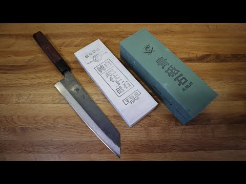 Naniwa Aotoshi (Green brick of joy) and Junpaku (Snow white) Sharpening session