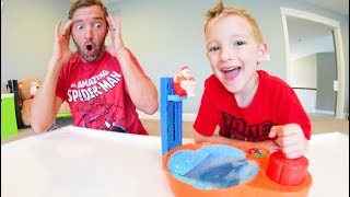 Father &amp; Son PLAY HOT TUB HIGH DIVE!