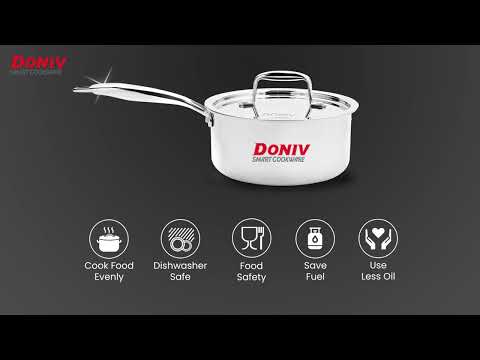 Vinod doniv titanium triply stainless steel sauce pan with c...