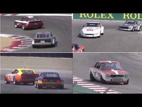 2018 Monterey Reunion Datsun 240Z 260Z 280ZX IMSA GTU straight 6 sound L28 L24 L26 KPGC10 GT-R GTR