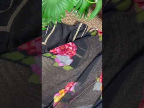 Elegant Chiffon Floral Printed Saree with Banglory Lace-Touch Stitched Blouse – Lightweight Designer Saree for Effortless Grace