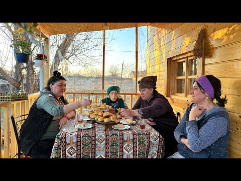 Preparing Traditional Azerbaijani Sweets and Pilaf In Small Village Wood House