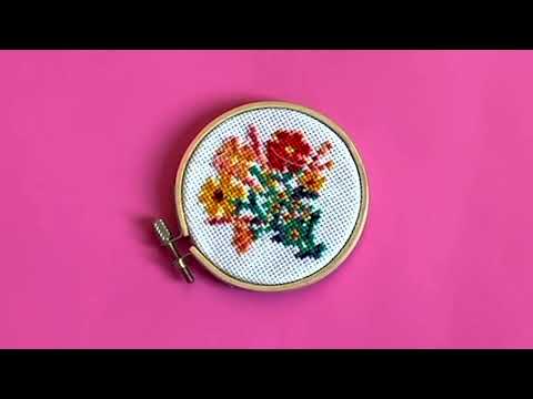 Mini Cross Stitch Embroidery Kit Flamingo & Flowers (GG244, GG245)