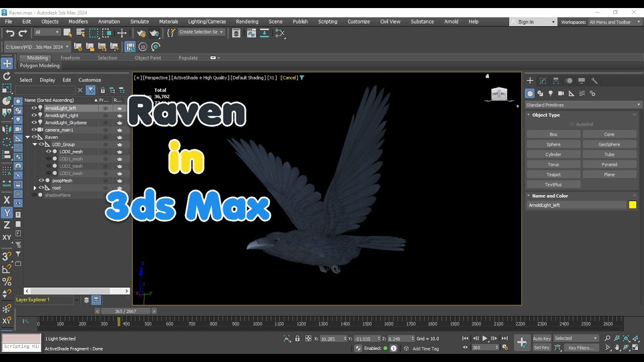 Corvo animato realistico Modello 3D