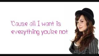 Demi Lovato - Everything Your Not (Lyrics on Screen) HQ