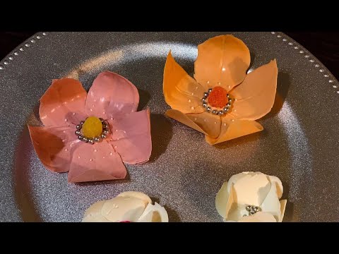 Быстрый вариант сделать шоколадные цветы для украшения тортов.3-варианта собрать цветок