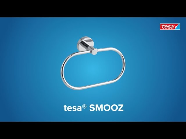 Video teaser for How to apply the chromed, round tesa® Smooz hand towel ring
