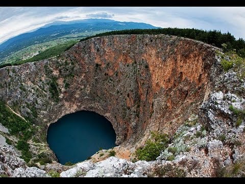 One of the largest sinkholes lakes in the world (The Red Lake, Imotski, Croatia)