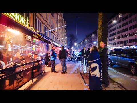 Night Walk in Stockholm, Sweden: Odengatan - Sveavägen (4K)