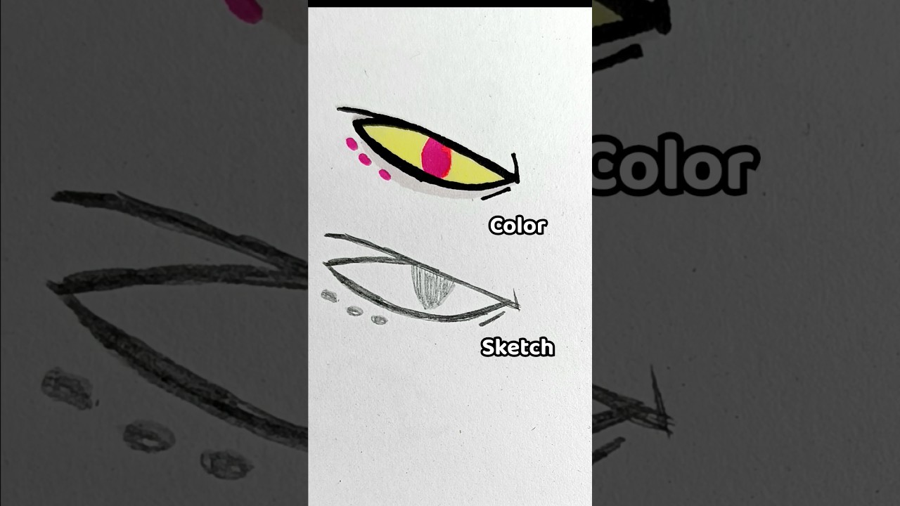 Color vs Pencil - Angeldust eyes drawing #shorts