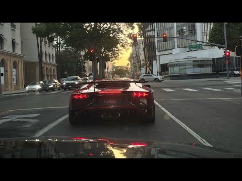 Lamborghini Aventador SV terrorizing Beverly Hills.