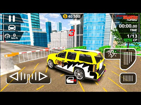 Simulator Car Driving - Yellow SUV Driving - Stunt Ramp Smash Car Hit  - Android Car Racing Game
