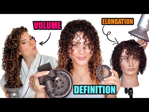 3 OF THE BEST WAYS TO DIFFUSE CURLY HAIR (for definition, volume or elongation)