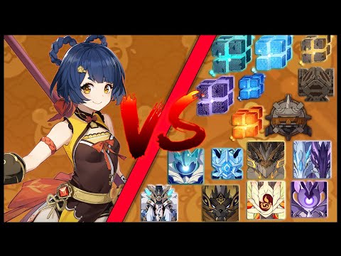 Main DPS Xiangling Against All World Bosses - Genshin Impact