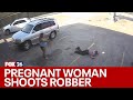 Pregnant woman shoots potential robber at Houston gas station