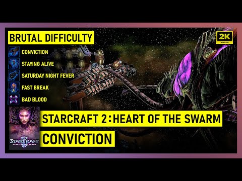 Starcraft 2: Heart of the Swarm - Conviction - Brutal Difficulty - All Achievements & Bonus