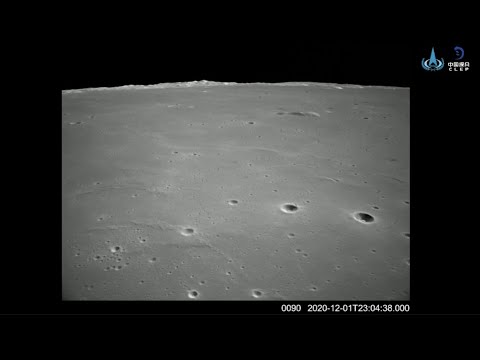 First-person view: China's Chang'e-5 spacecraft landing on moon