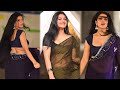 Avantika Mohan Stunning Navy Blue Saree Fashion Photoshoot Look Olive Green Tissue Saree