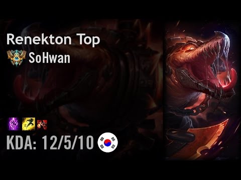 Renekton Top vs Trundle - SoHwan - KR Challenger Patch 6.13