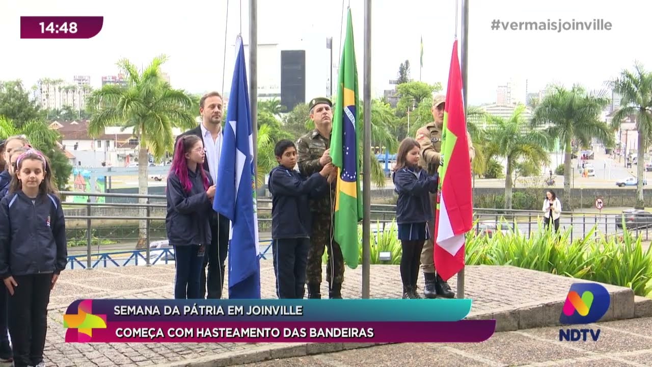 Semana da Pátria em Joinville começa com hasteamento das bandeiras