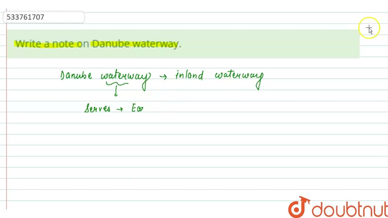 Write a note on Danube waterway. | CLASS 12 | TRANSPORT AND COMMUNICATION  | GEOGRAPHY | Doubtnu...
