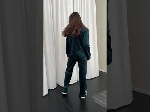 Жіноча піжама тепла 2в1 з кантом велюр (сорочка+штани) Зелений XS-S - фото 1 - id-p2546895887