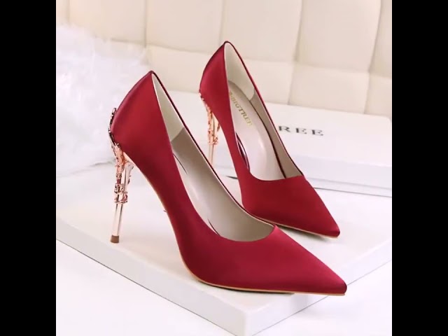 Vídeo relacionado con Zhabtuc Zapatos de Tacón Alto para Mujer 10 cm, Elegantes Tacones con Pedrería Brillante, Correa al Tobillo, Strass Oro Rosa, 39 EU