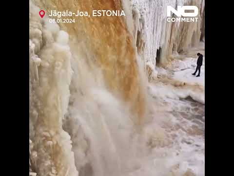 Video Thumbnail: Recent frost in Estonia freezes the Jägala Falls #shorts