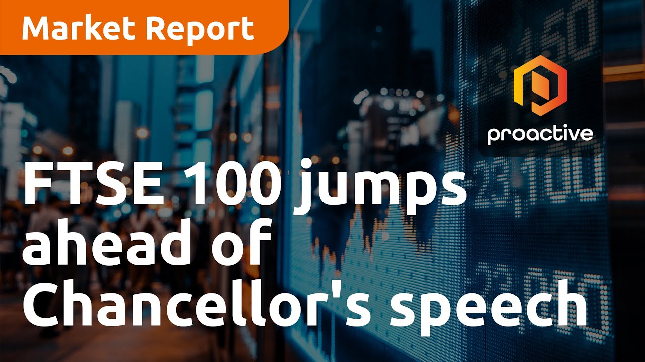FTSE 100 jumps higher ahead of Chancellor's speech; Pearson and Entain decline - Market Report