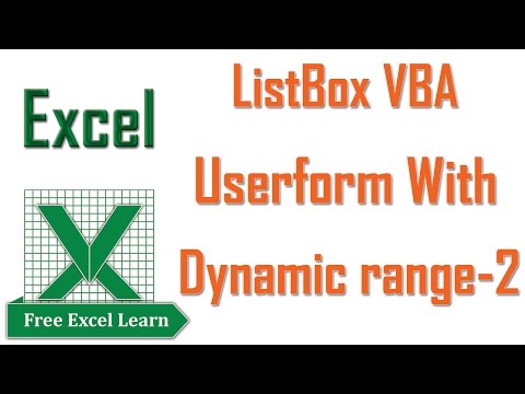 Listbox Vba in Excel Userform with Dynamic Range - 2 by freeexcellearn