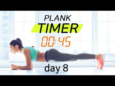 Plank Timer💙 day 8 - 30 days challenge with music ( 45 sec )  |  플랭크 8일차