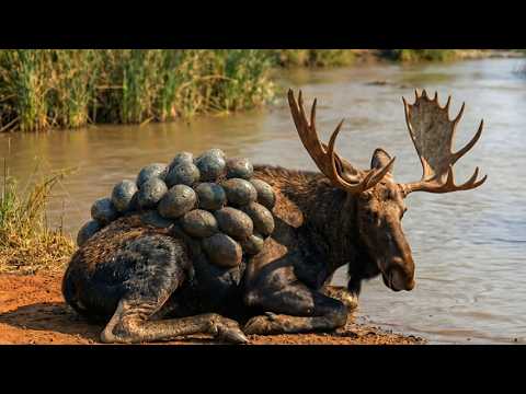 Brave Heroes Save Desperate Moose After Smart Emu Calls for Help 🫎🆘 #animalrescue #nature #wildlife