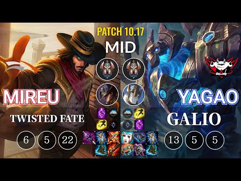 HLE Mireu Twisted Fate vs JDG Yagao Galio Mid - KR Patch 10.17