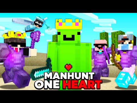 Can I Survive MANHUNT on 1 HEART in This Minecraft SMP...
