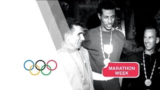 Download lagu Abebe Bikila Wins Marathon Gold Running Barefoot - Rome 1960 Olympics mp3