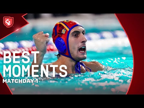 BEST MOMENTS | Striking Goals and Super Saves 🔥 | Water Polo Champions League MD1