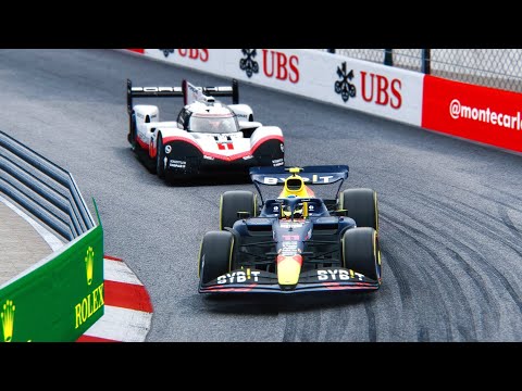Ferrari F1 2022 F1-75 vs Porsche 919 EVO at Monaco GP