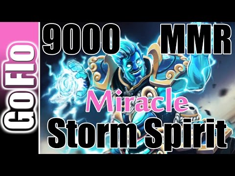 Storm Spirit Miracle AMAZING GAME 6.88 9000MMR Dota 2 Pro Gameplay