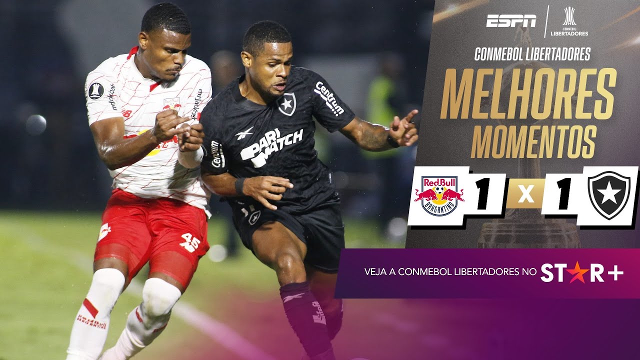 VÍDEO | Gols e melhores momentos de Red Bull Bragantino 1×1 Botafogo pela Libertadores