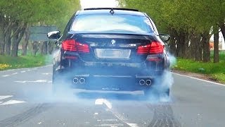 BMW M5 F10 Sound V8 Biturbo Acceleration Tire Smoke Kickdown exhaust Beschleunigung Full Throttle