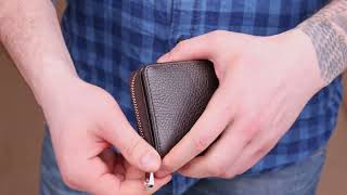 Практичний жіночий гаманець із монетницею на блискавці з натуральної шкіри KARYA 21412 коричневий