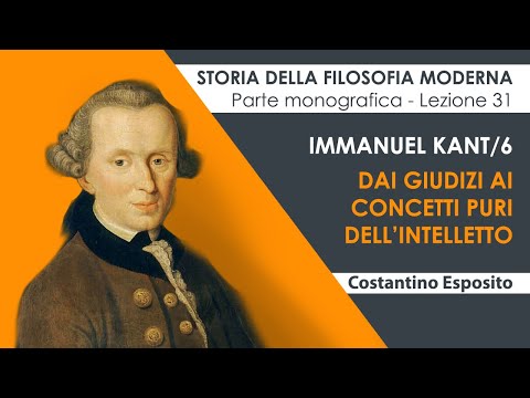 Lezione 31 - I. Kant/6. Critica della ragion pura. Logica trascendentale: Analitica dei concetti