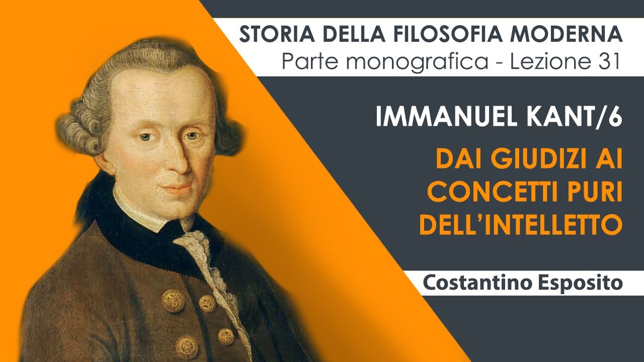 Lezione 31 - I. Kant/6. Critica della ragion pura. Logica trascendentale: Analitica dei concetti
